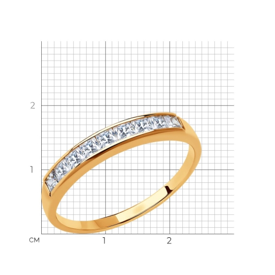 Кольцо из золота с фианитами