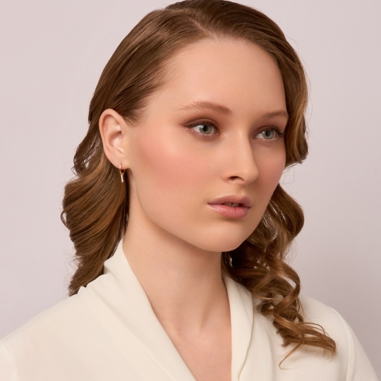 Серьги-трансформеры из золота с фианитами