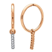 Серьги-трансформеры из золота с фианитами