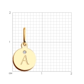 Подвеска-буква из золота с фианитом 