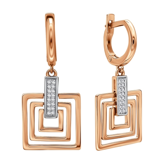 Серьги из золота с фианитами 