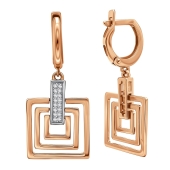 Серьги из золота с фианитами