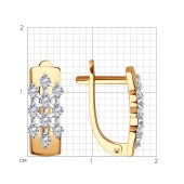 Серьги из золота с фианитами