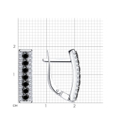Серьги из серебра с чёрными фианитами