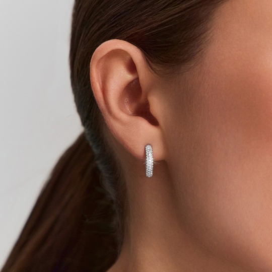 Серьги из серебра с фианитами