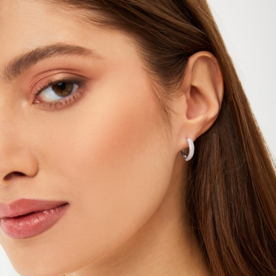 Серьги из серебра с фианитами