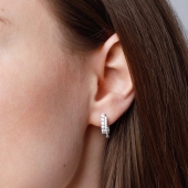 Серьги из серебра с фианитами 