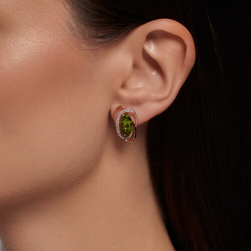 Серьги из золота с гранатами