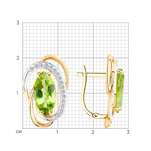 Серьги из золота с гранатами