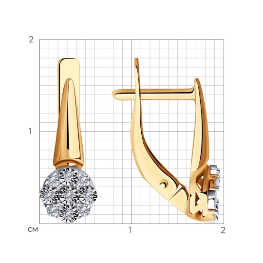 Серьги из золота с жемчугом и фианитами 