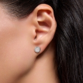 Серьги из белого золота с бриллиантами