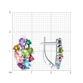 Серьги из серебра с миксом камней