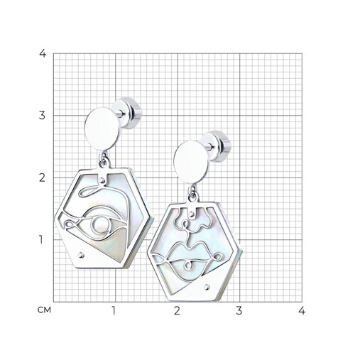 Серьги из серебра с топазами London и фианитами