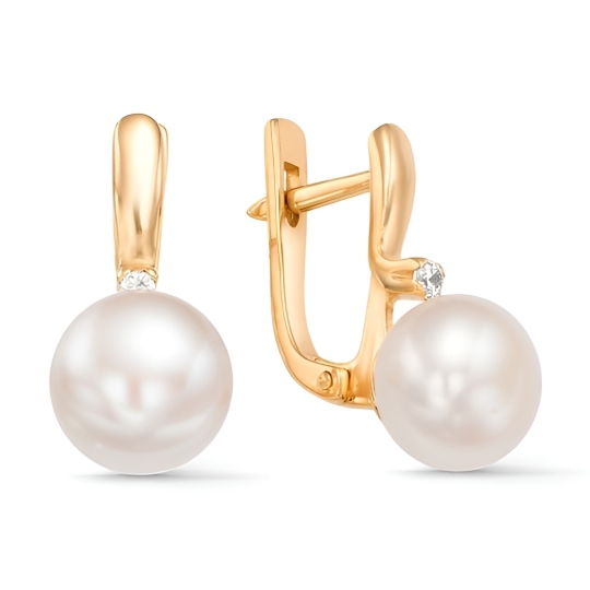 Серьги из золота с коньячными бриллиантами