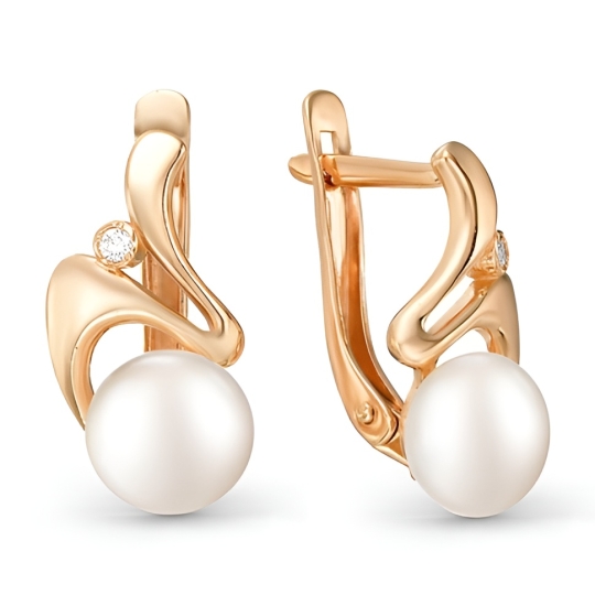 Серьги из золота с фианитами