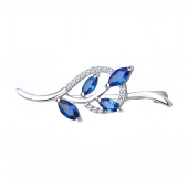 Брошь из серебра с фианитами