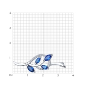 Брошь из серебра с фианитами