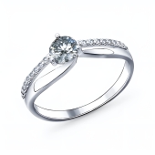 Кольцо из серебра с фианитами