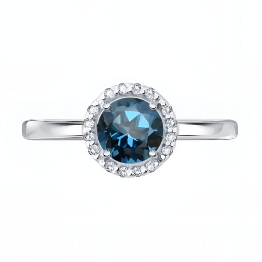 Кольцо из серебра с агатом и фианитами