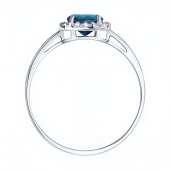 Кольцо из серебра с топазом London и фианитами