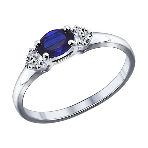 Кольцо из серебра с позолотой и фианитом