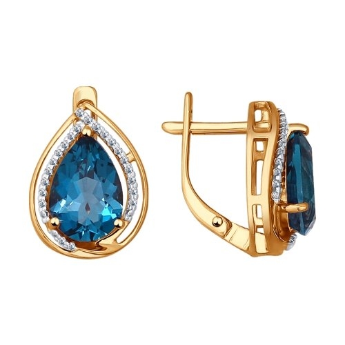 Подвеска из золота с топазом London и фианитами