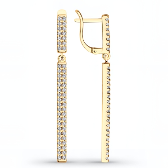 Серьги из серебра с фианитами "Колибри"