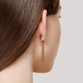 Серьги из серебра с позолотой и фианитами