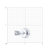 Серьга одиночная из белого золота с фианитом