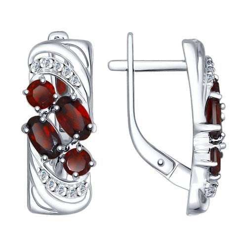 Серьги из серебра с фианитами