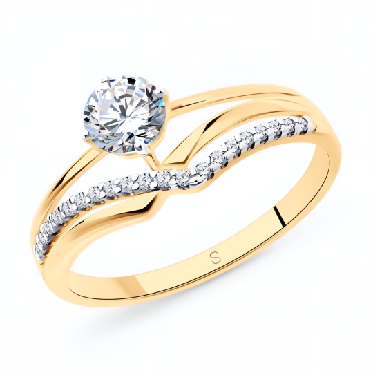 Кольцо из серебра с фианитами 