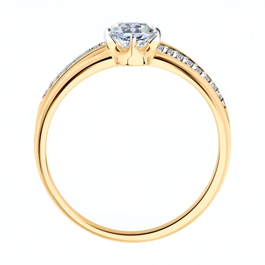 Кольцо из серебра с фианитами 