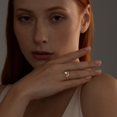 Кольцо из серебра с позолотой и фианитами