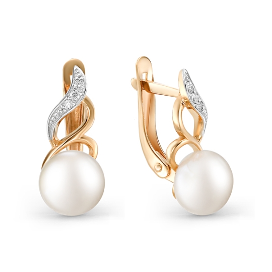 Серьги из лимонного золота с бриллиантами