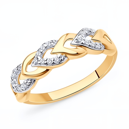 Обручальное кольцо из серебра с фианитами 