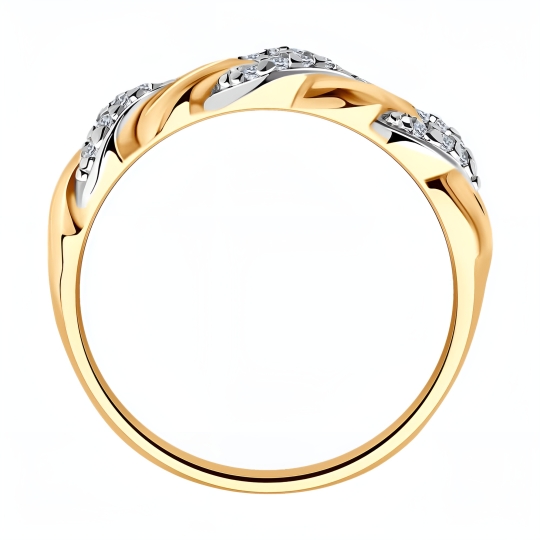 Обручальное кольцо из серебра с фианитами 