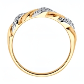 Кольцо из серебра с позолотой и фианитами