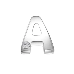 Подвеска-буква А из серебра с фианитами