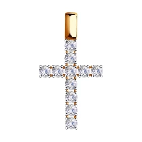 Крест из золота со Swarovski Zirconia