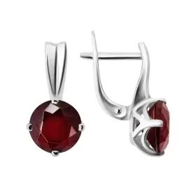 Серьги из серебра с гранатами