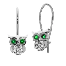 Серьги из серебра с фианитами
