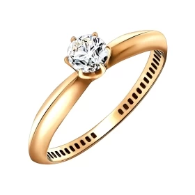 Кольцо из золота с бриллиантом 0,2 ct