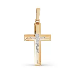 Подвеска-крест из комбинированного золота