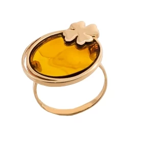 Кольцо из золота с янтарём