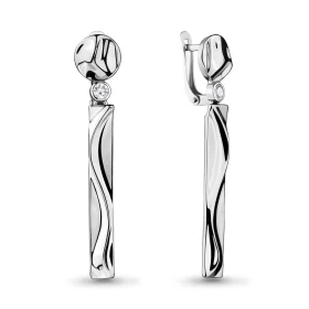 Серьги из серебра с фианитами