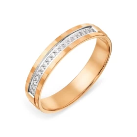 Обручальное кольцо из золота с фианитами