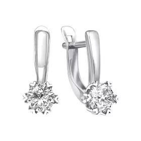 Серьги из серебра с фианитами