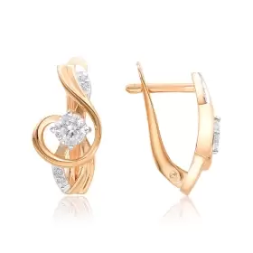Серьги из золота с фианитами