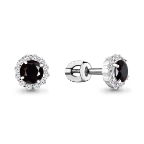 Серьги из серебра с фианитами 