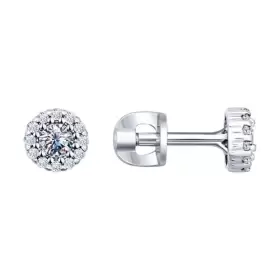 Серьги из серебра с фианитами